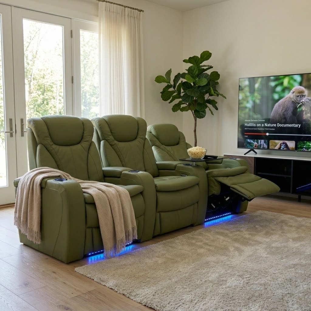 Ghế sofa thư giãn 3 chỗ ngồi có chức năng thư giãn điều khiển điện